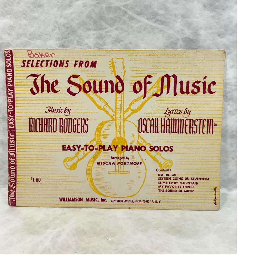 Vintage The Sound of Music Easy to Play Piano Solos Sheet Music Rodgers 1960
